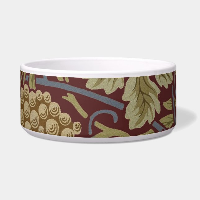 William Morris Vine Grape Red Art Voerbakje (Voorkant)