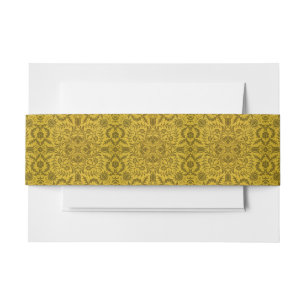 William Morris Vintage Bernagie Bloempatroon Goud Uitnodigingen Wikkel