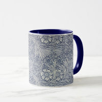 William Morris Vintage Blauwe Bloempatroon