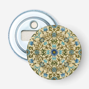 William Morris Vintage Blauwe Wijnstok Naadloos Pa Button Flesopener