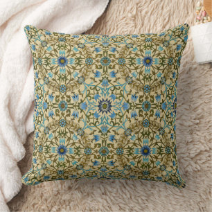 William Morris Vintage Blauwe Wijnstok Naadloos Pa Kussen