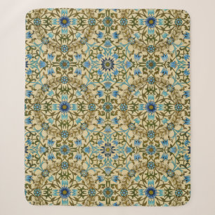 William Morris Vintage Blauwe Wijnstok Naadloos Pa Sherpa Deken