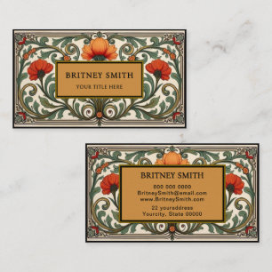 William Morris vintage Compton bloemmotief art nou Visitekaartje