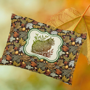 William Morris Vintage Coussin d'automne avec chat