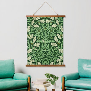 William Morris Vintage Eikelnot Eiken Groen Patroo Hangend Wandkleed
