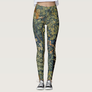 William Morris Vintage Fazant Eekhoorn Bloem Leggings