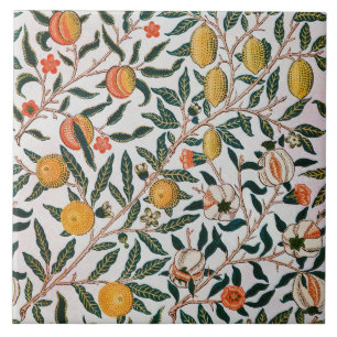 William Morris Vintage Fruit Granaatappel Wit Tegeltje