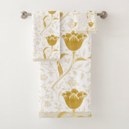 William Morris Vintage Gold Tulip Towel Bad Handdoek