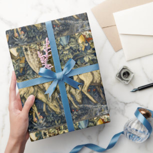 William Morris Vintage Herten & Schildtapijt Kunst Cadeaupapier
