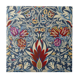 William Morris Vintage Indigo Bloempatroon Tegeltje