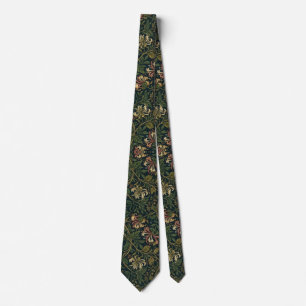 William Morris vintage kamperfoelie bloempatroon Stropdas