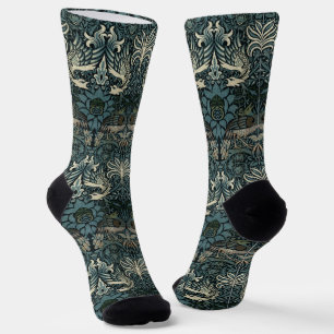 William Morris Vintage Pauw en Draak Patroon Sokken