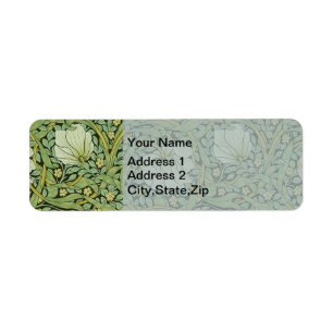 William Morris Vintage Pimpernel Bloempatroon Etiket