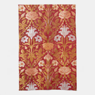 William Morris Vintage Roos & Lelie Bloempatroon Theedoek