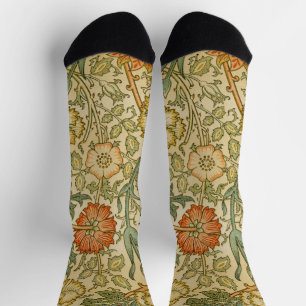 William Morris Vintage Roze en Roos Patroon Sokken