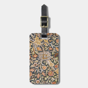 William Morris Vintage Trent Blauwe Bloempatroon Bagagelabel
