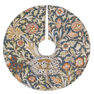 William Morris Vintage Trent Blauwe Bloempatroon Kerstboom Rok
