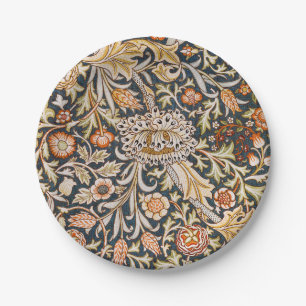 William Morris Vintage Trent Blauwe Bloempatroon Papieren Bordje