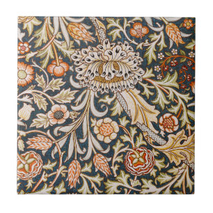 William Morris Vintage Trent Blauwe Bloempatroon Tegeltje