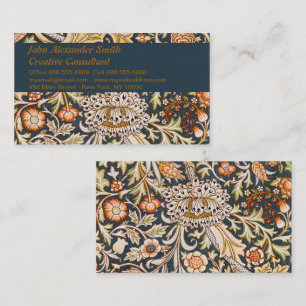 William Morris Vintage Trent Blauwe Bloempatroon Visitekaartje