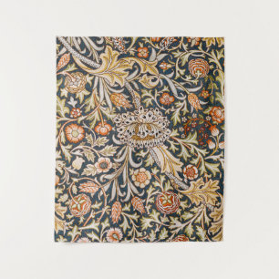 William Morris Vintage Trent Blauwe Bloempatroon Wandkleed