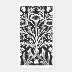 William Morris Vintage Zwart Wit Eiken Patroon Servet