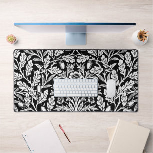 William Morris Vintage Zwart-Wit Eikenpatroon Bureaumat