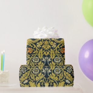 William Morris Violet Columbine Navy Bloemendecora Cadeaupapier