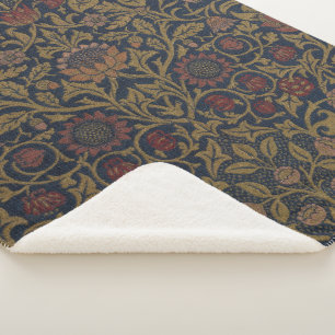 William Morris: Violet & Columbine Sherpa Blanket Deken