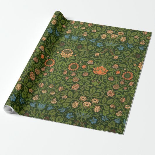 William Morris Violet en Columbine Art Rug Cadeaupapier (Uitgerold)