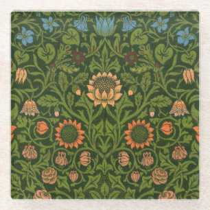 William Morris Violet en Columbine Art Rug Glazen Onderzetter