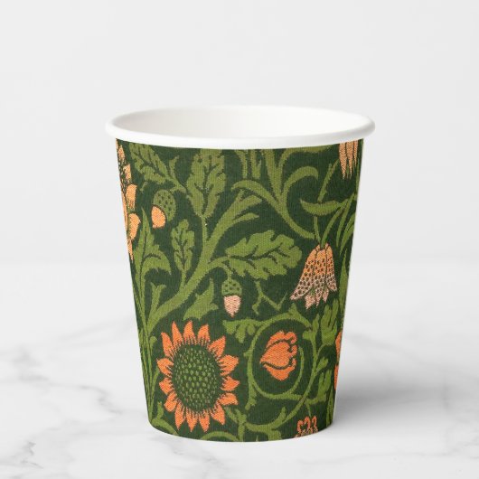 William Morris Violet en Columbine Art Rug Papieren Bekers (Achterkant)