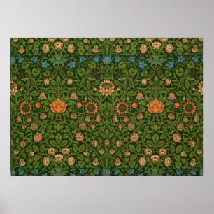 William Morris Violet en Columbine Art Rug Poster