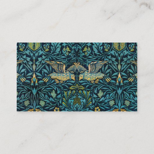 William Morris Vliegende Vogels & Bloempatroon Visitekaartje (Achterkant)