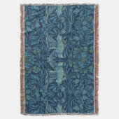 William Morris  Vogelblad Blauw Deken (Voorkant Verticaal)