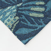 William Morris  Vogelblad Blauw Fleece Deken (Hoek)