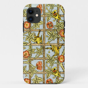 William Morris-vogelpatroon en bloementeelt iPhone 11 Hoesje