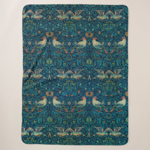 William Morris Vogels Art Nouveau Bloempatroon Sherpa Deken