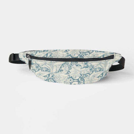 William Morris Wallflower bleu damas floral (Recto)