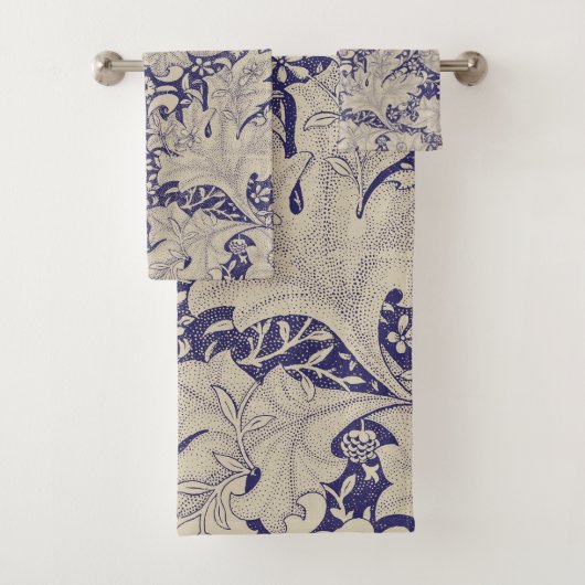 William Morris Wallflower bleu damas floral (En situation)
