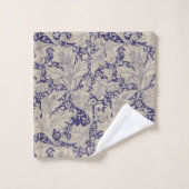 William Morris Wallflower bleu damas floral (Gant de toilette)