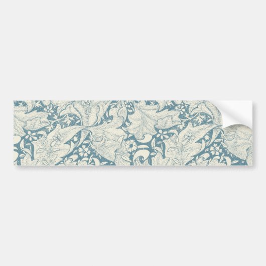 William Morris Wallflower bloemenblauw damast Bumpersticker (Voorkant)
