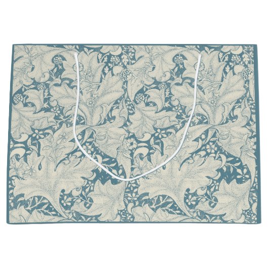 William Morris Wallflower bloemenblauw damast Groot Cadeauzakje (Voorkant)