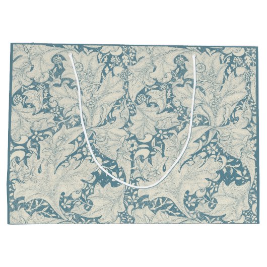 William Morris Wallflower bloemenblauw damast Groot Cadeauzakje (Achterkant)