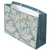 William Morris Wallflower bloemenblauw damast Groot Cadeauzakje (Achterkant Gekanteld)