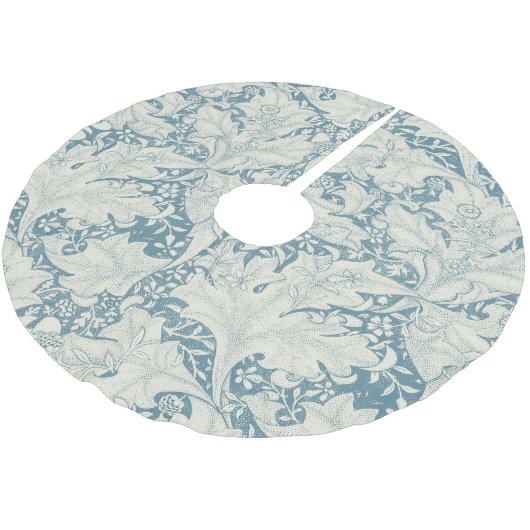 William Morris Wallflower bloemenblauw damast Kerstboom Rok (Gekanteld)