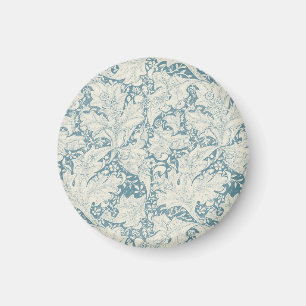 William Morris Wallflower bloemenblauw damast Magneet