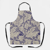 William Morris Wallflower bloemenblauw damast Schort (Voorkant)