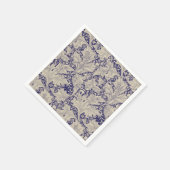William Morris Wallflower bloemenblauw damast Servet (Hoek)