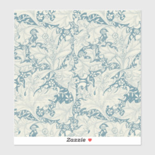 William Morris Wallflower bloemenblauw damast Sticker